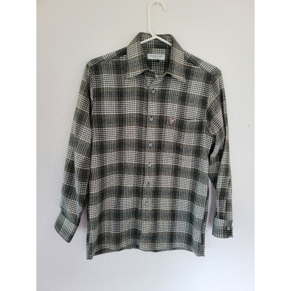 Lyle & Scott Black Label Plaid Flannel Shirt Long Sleeve Button Up Top Small #20